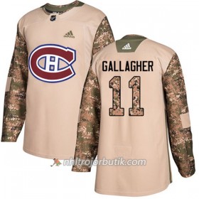 Män Ishockey Montreal Canadiens Tröja Brendan Gallagher 11 Adidas 2017-2018 Camo Veterans Day Practice Authentic